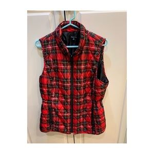 Red Stewart Tartan Vest with Drawstring Waist